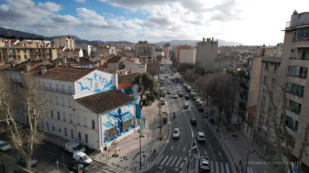 Projet fresque drone - Marseille, France Artlambik ©jubourrellyphotograff